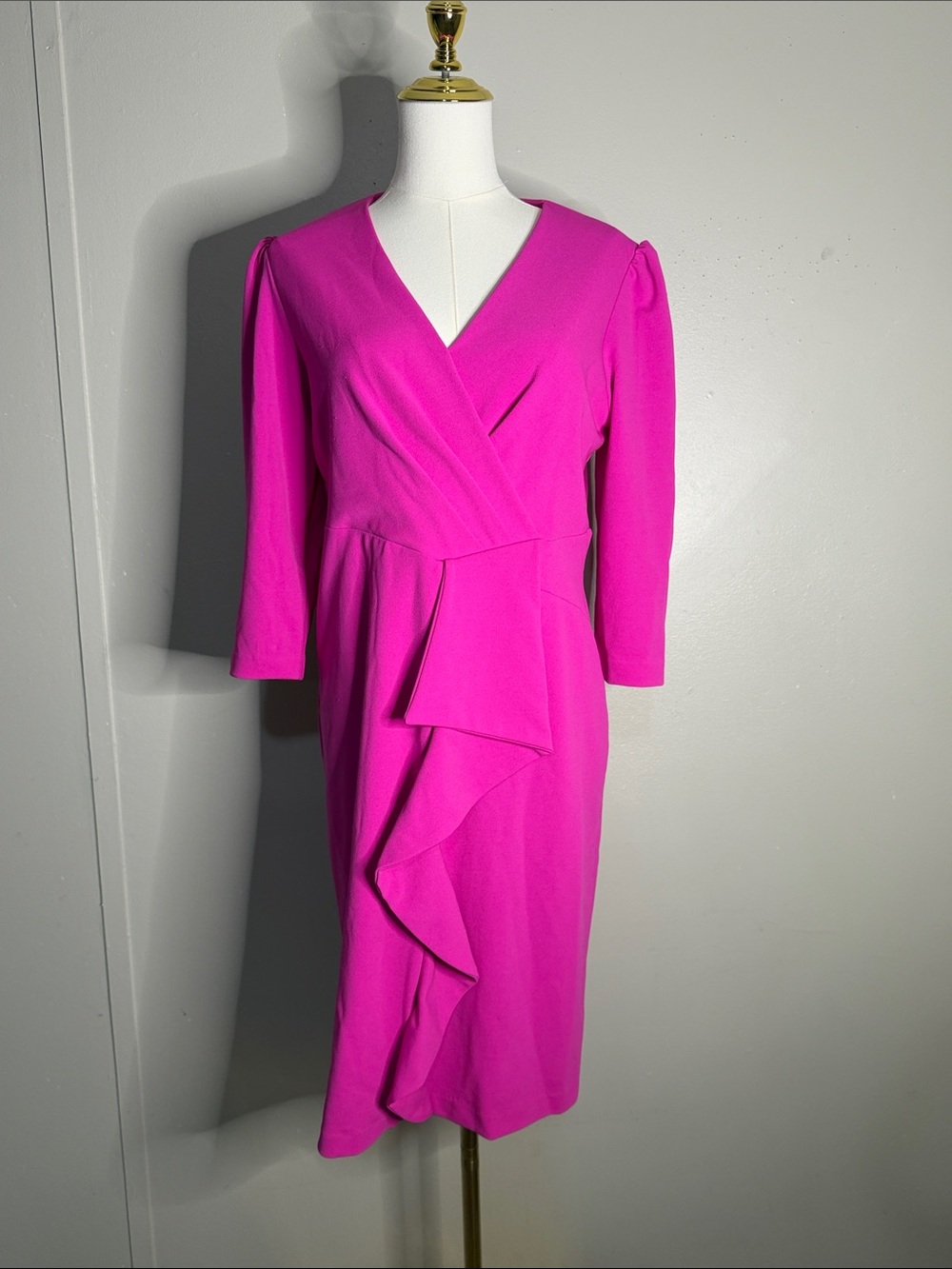 julia jordan Bright Fuchsia Midi Wrap Dress